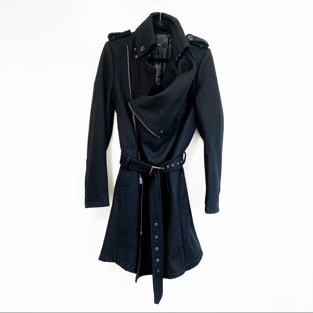 Japan designer unisex wool asymmetrical drape coat